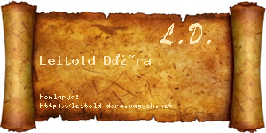Leitold Dóra névjegykártya